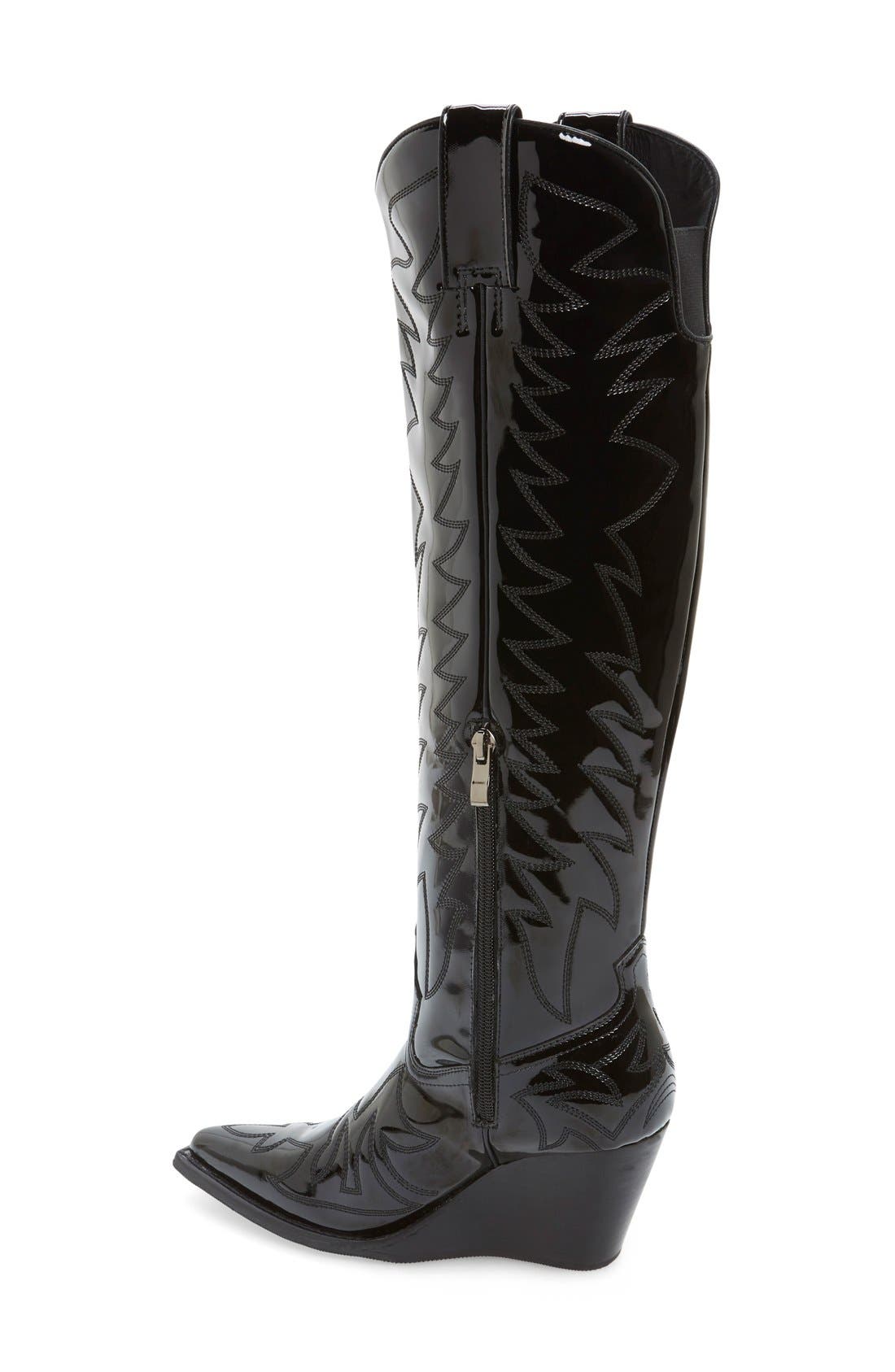 Jeffrey Campbell 'Bit Sky' Tall Wedge Western Boot, Alternate, color, 