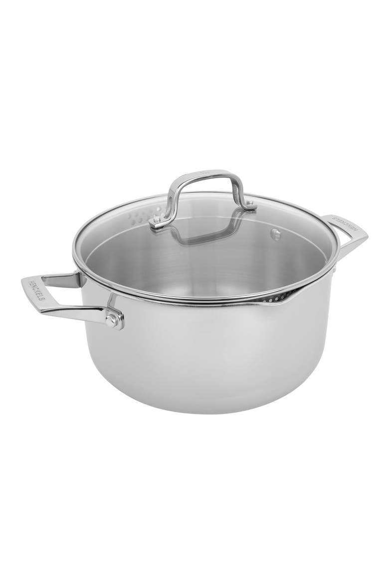 Clad H3 6-Quart Stainless Steel Pot with Lid, Main, color, SILVER