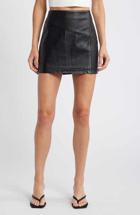 & Other Stories Raw Hem Leather Miniskirt