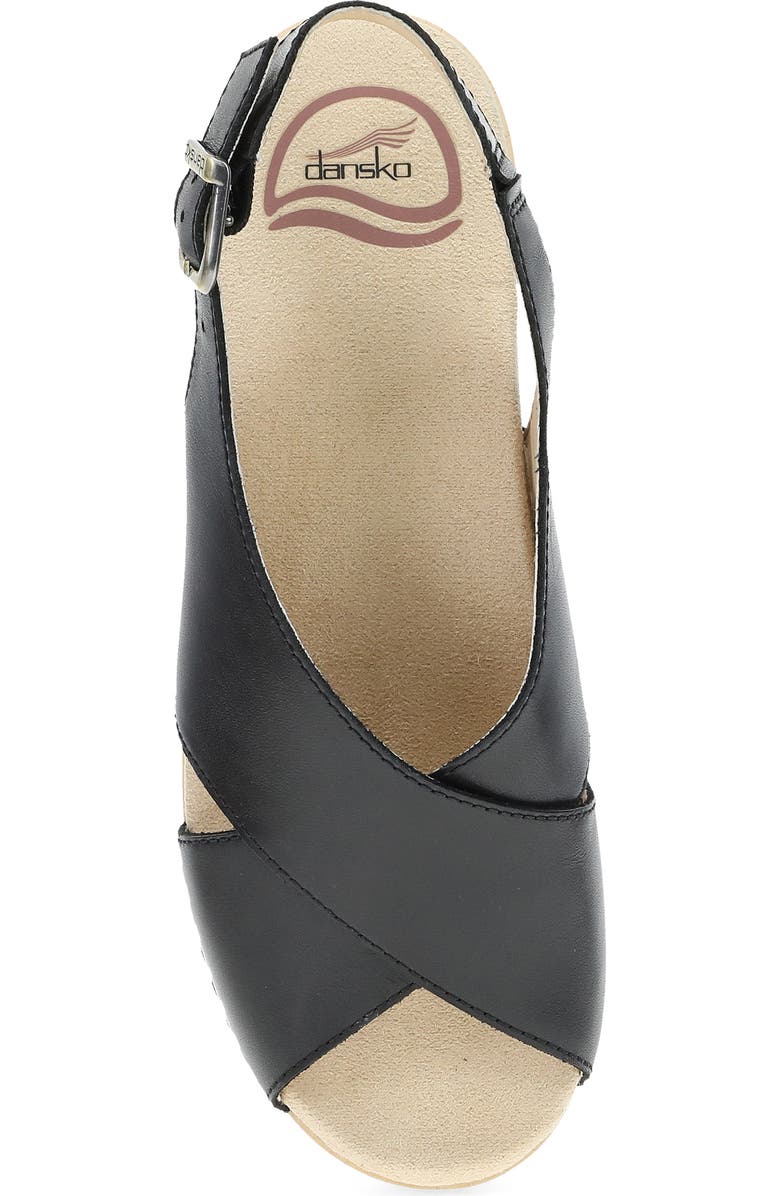 Dansko Sloane Slingback Platform Sandal, Alternate, color, Black Calf