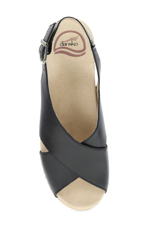 Dansko Sloane Slingback Platform Sandal In Black Calf