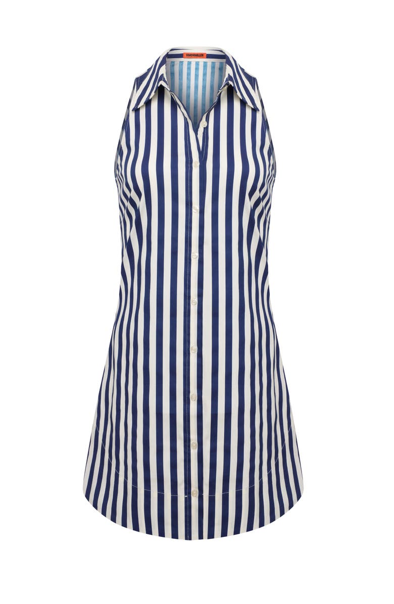 SIMONMILLER Loch Sleeveless Mini Dress, Alternate, color, Navy/Cream