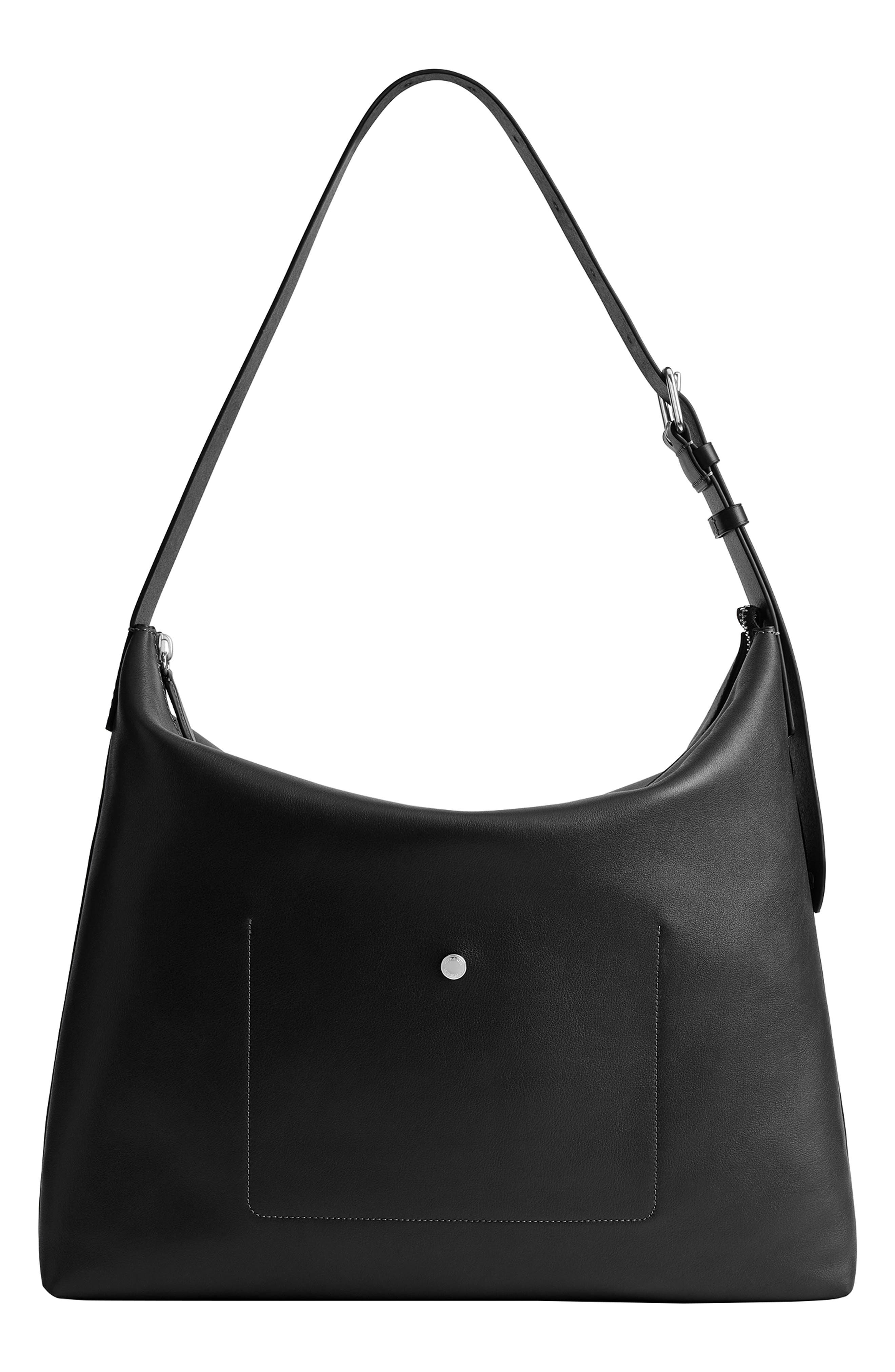 COACH Mott Leather Messenger Bag, Alternate, color, Black