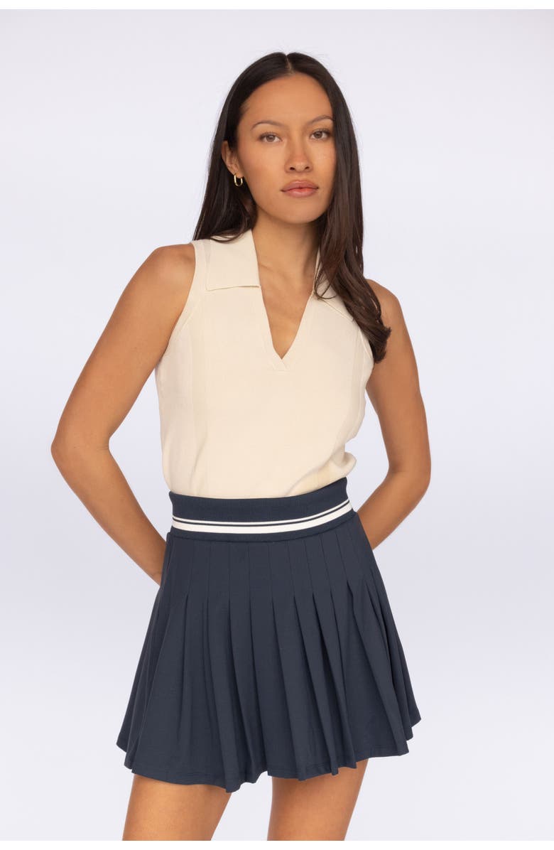 Fore-té Club Attire Juliette Collared Tank, Main, color, Bone
