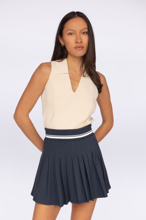 Fore-té Club Attire Juliette Collared Tank In Neutral