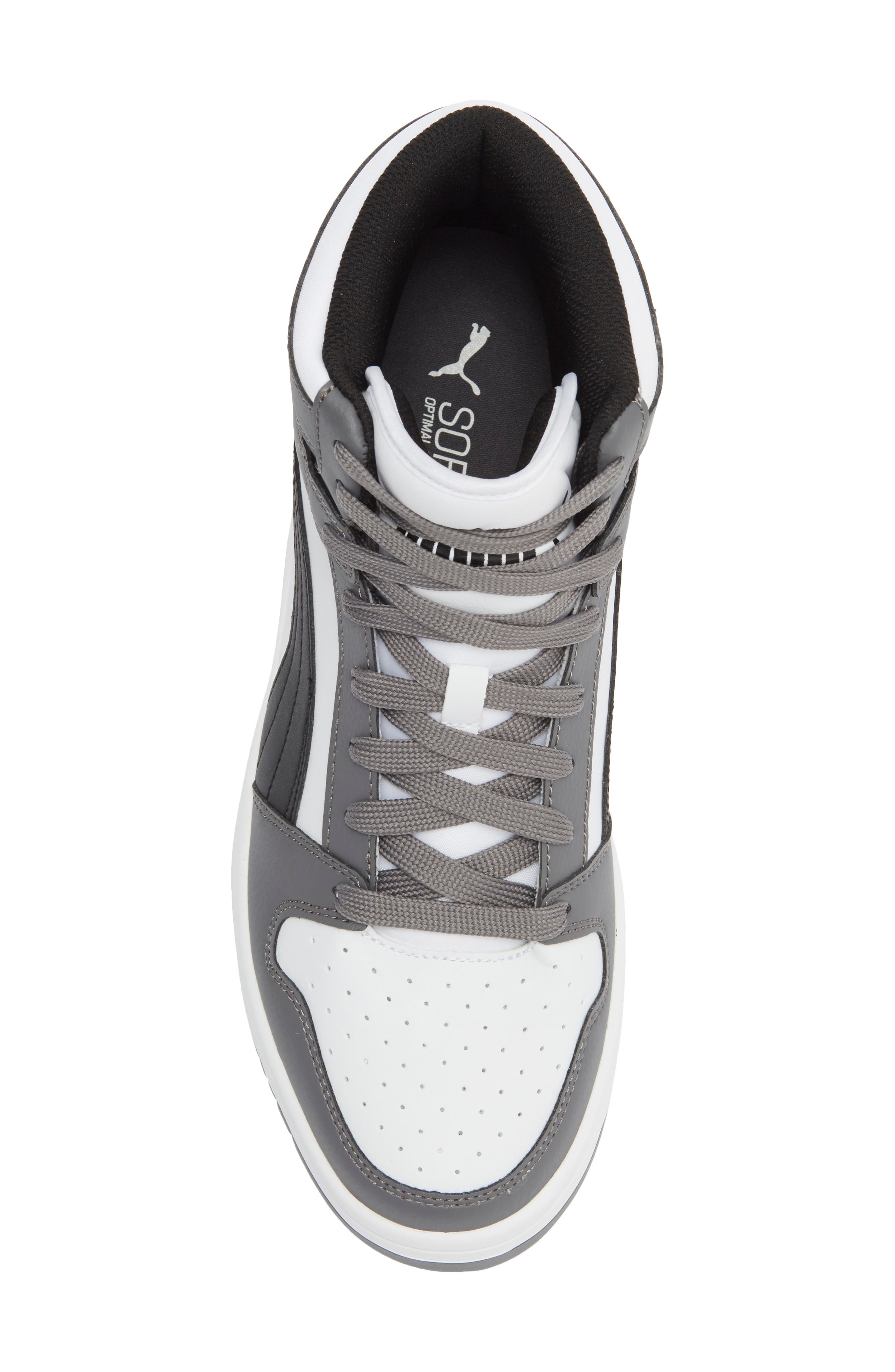 PUMA Rebound Layup High Top Sneaker, Alternate, color, Puma White/ Puma Black/ Gray