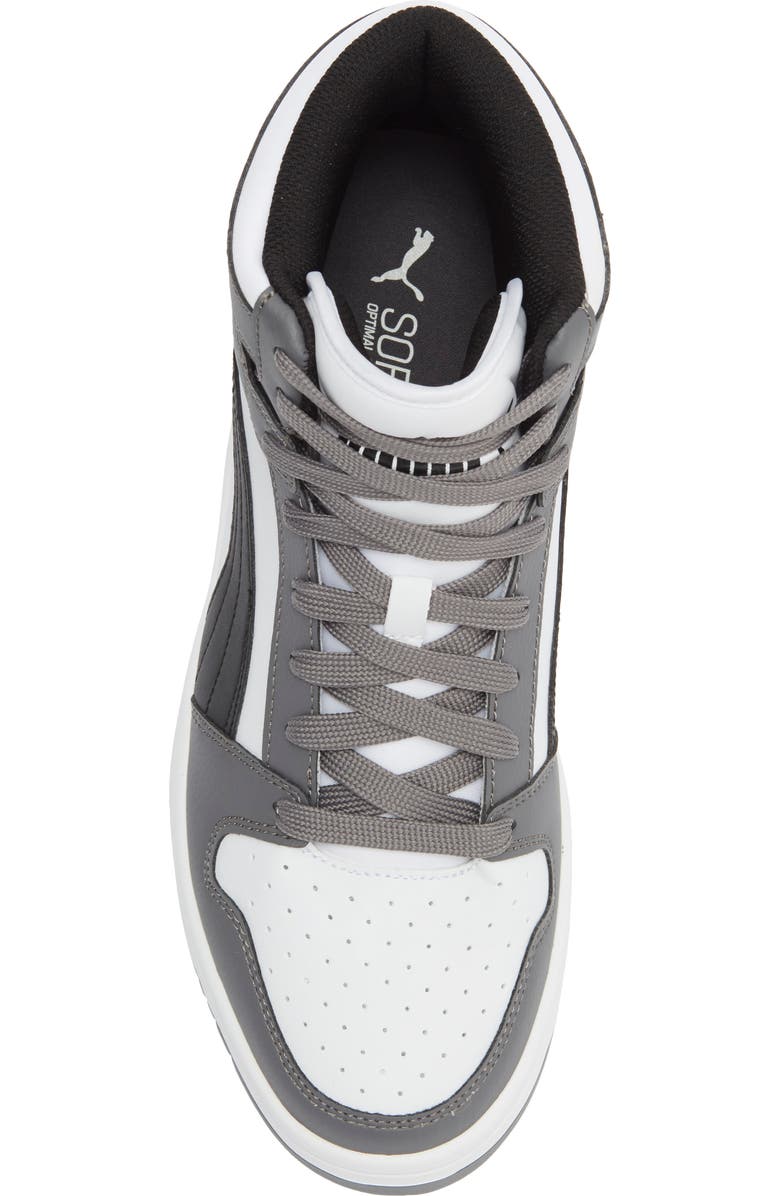 PUMA Rebound Layup High Top Sneaker, Alternate, color, Puma White/ Puma Black/ Gray