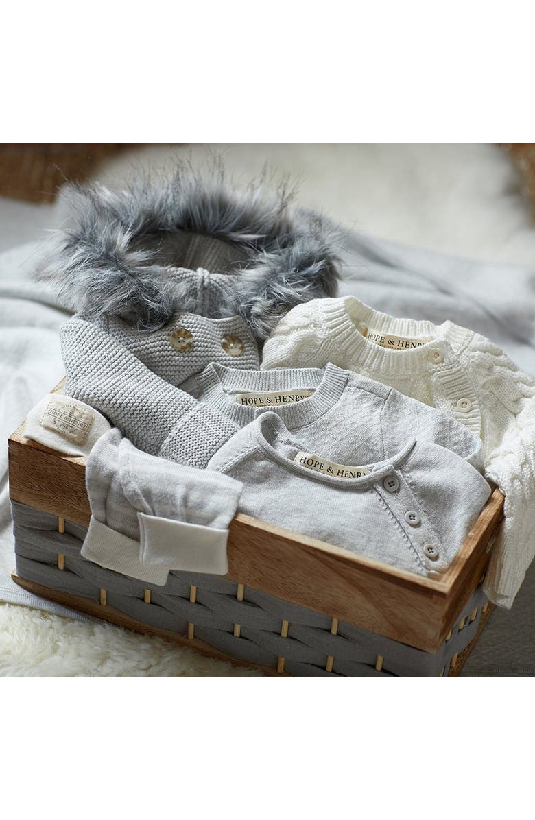 Hope & Henry Baby Jacquard Romper, Alternate, color, Grey