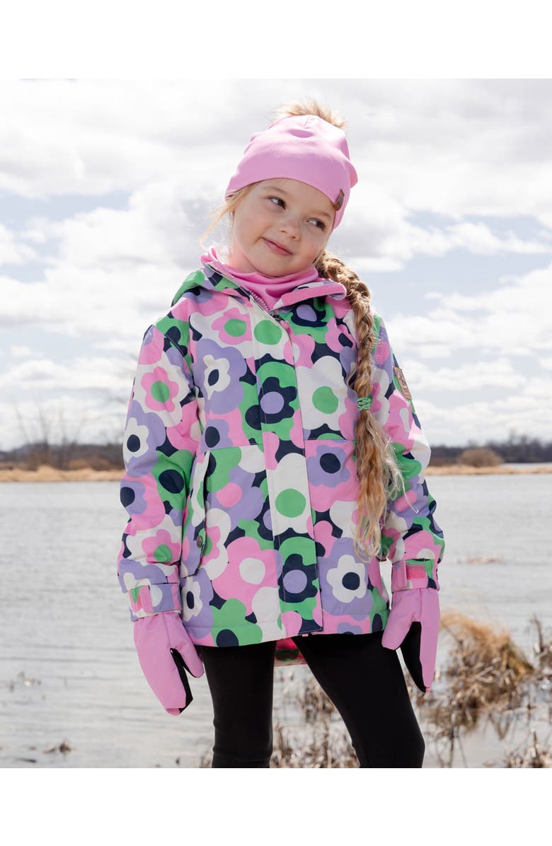 Deux par Deux Mid-Season Flowers Jacket, Alternate, color, Black Floral Print