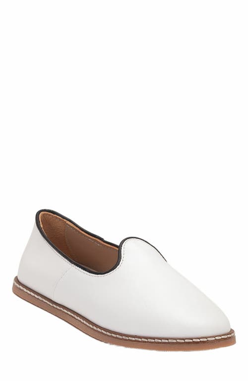 Epilogue Shoes Dalya Leather Slip On Flats in White Leather  product