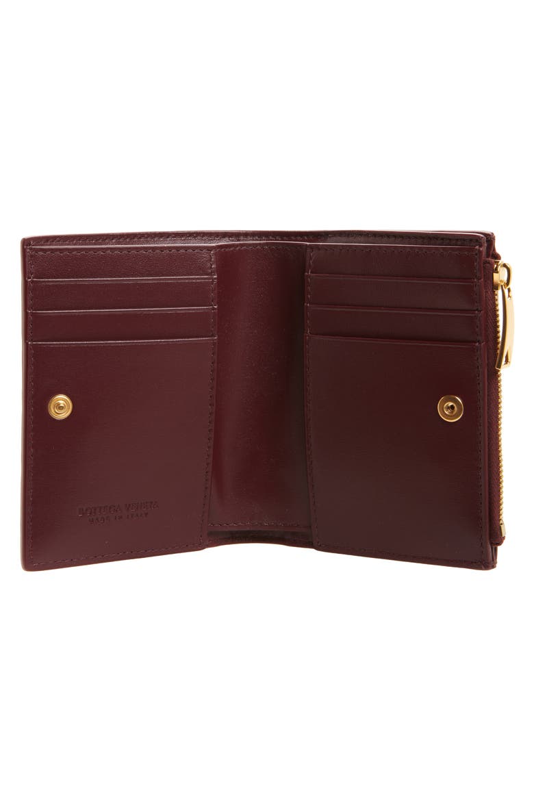 Small Intreccio Bifold Leather Wallet, Alternate, color, 2247 BAROLO-GOLD