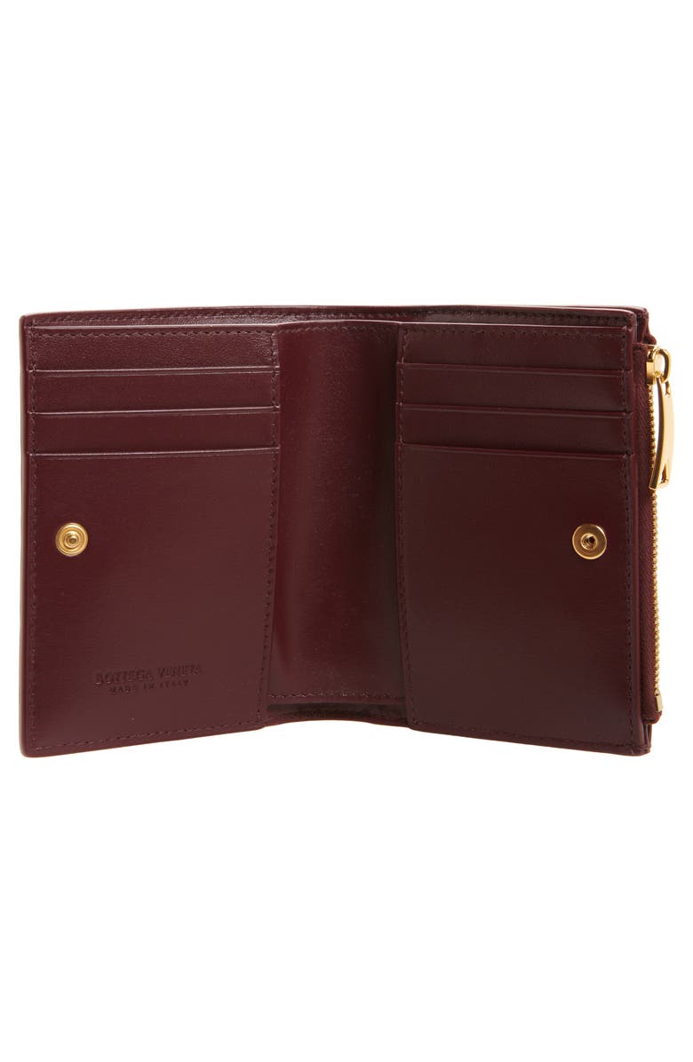 Bottega Veneta Small Intreccio Bifold Leather Wallet, Alternate, color, 2247 Barolo-Gold