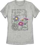 Lost Gods Women's Lost Gods Boho Sun Moon Flowers  Graphic T-Shirt