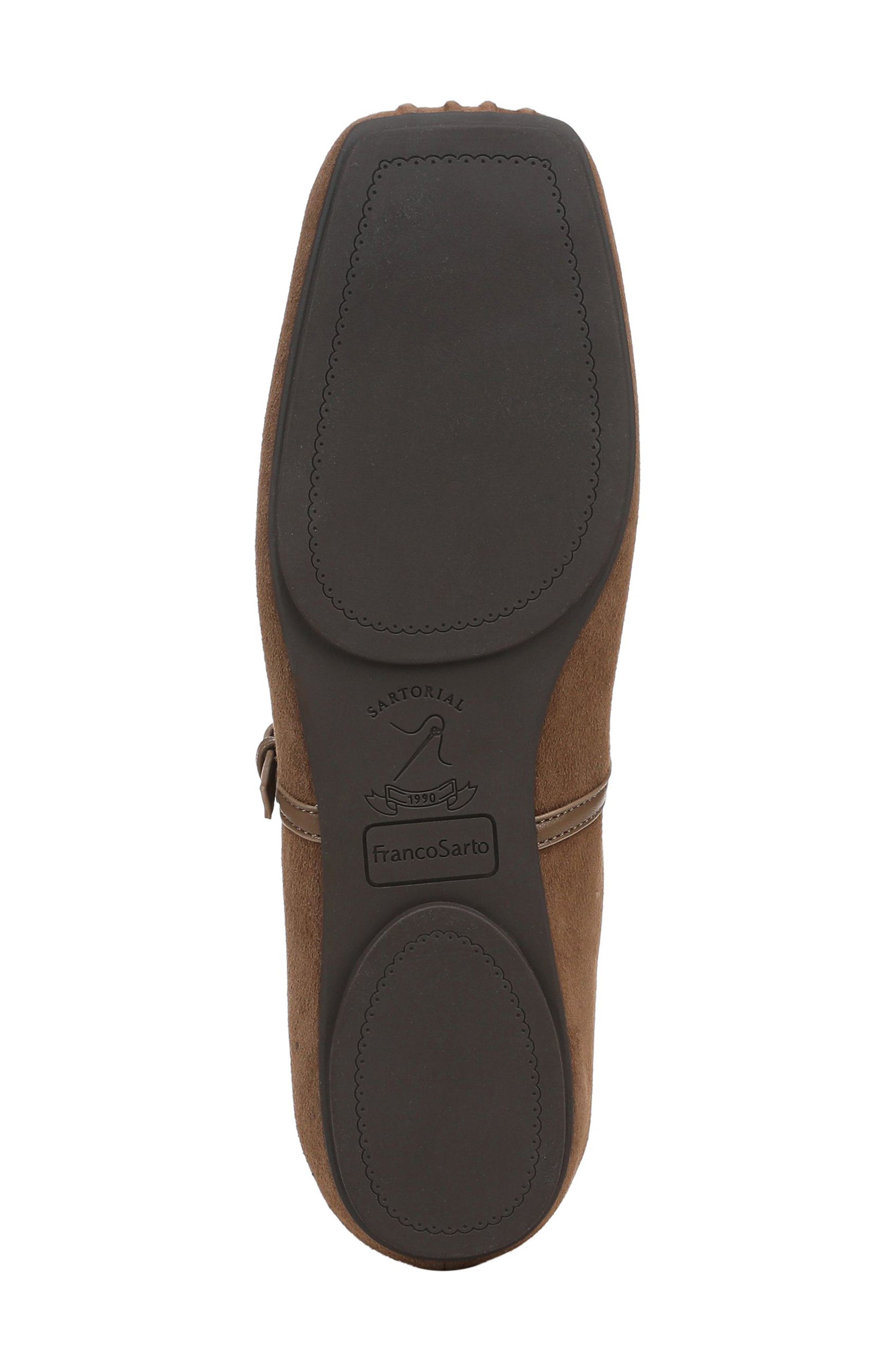 Oriel Ballet Flat, Alternate, color, DARK BROWN SUEDE