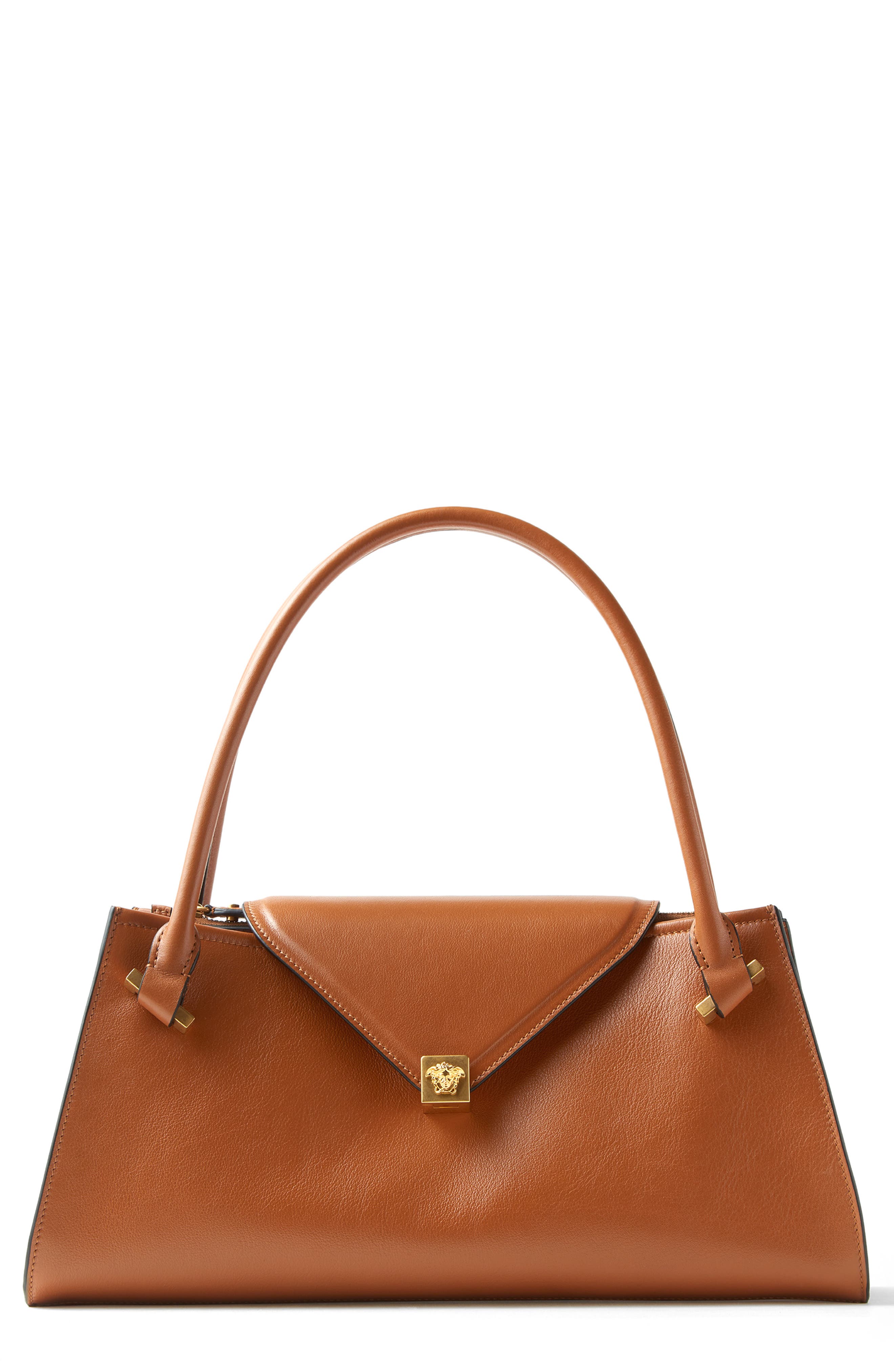 Medium Severine Top Handle Bag, Main, color, LEATHER-VIBRATED GOLD