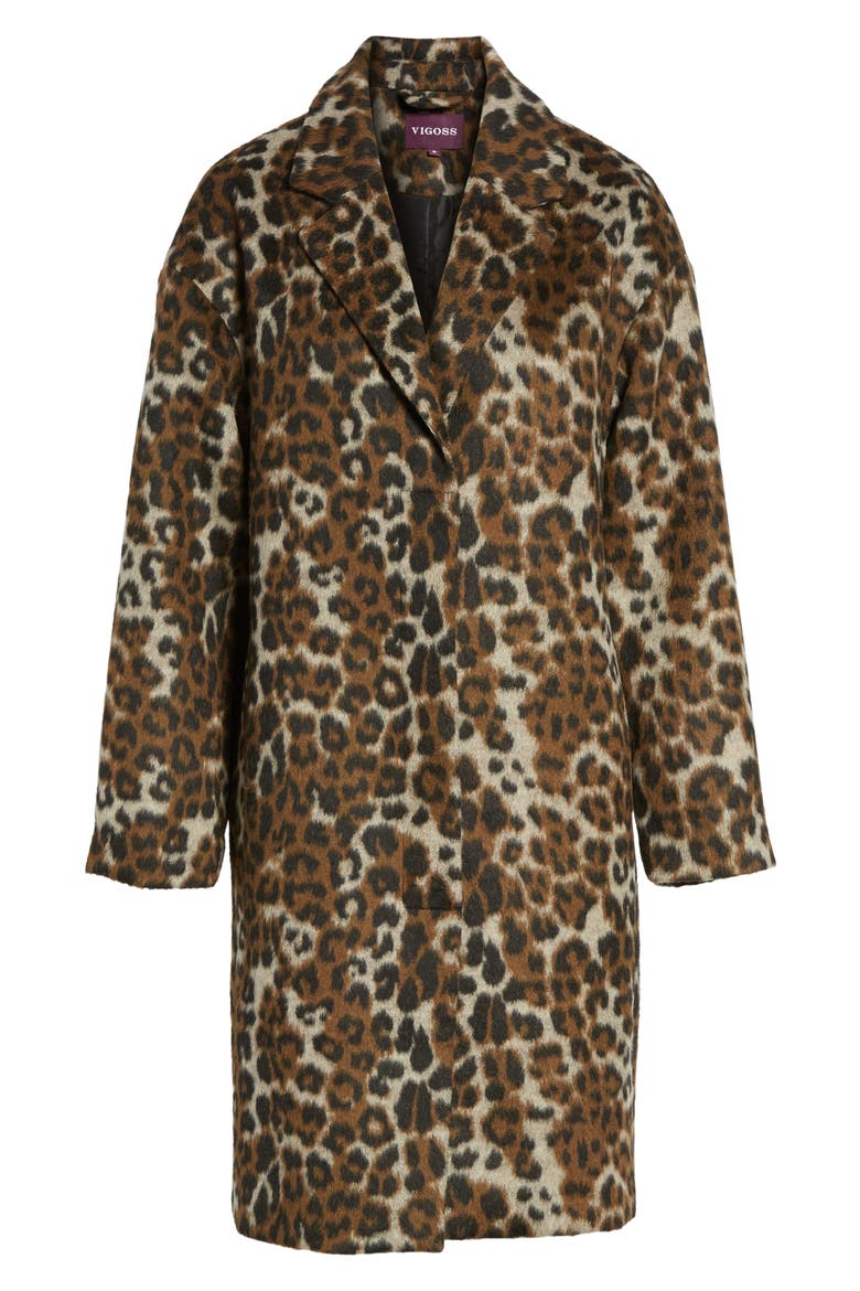 Oversize Leopard Print Topcoat, Alternate, color, LEOPARD PRINT