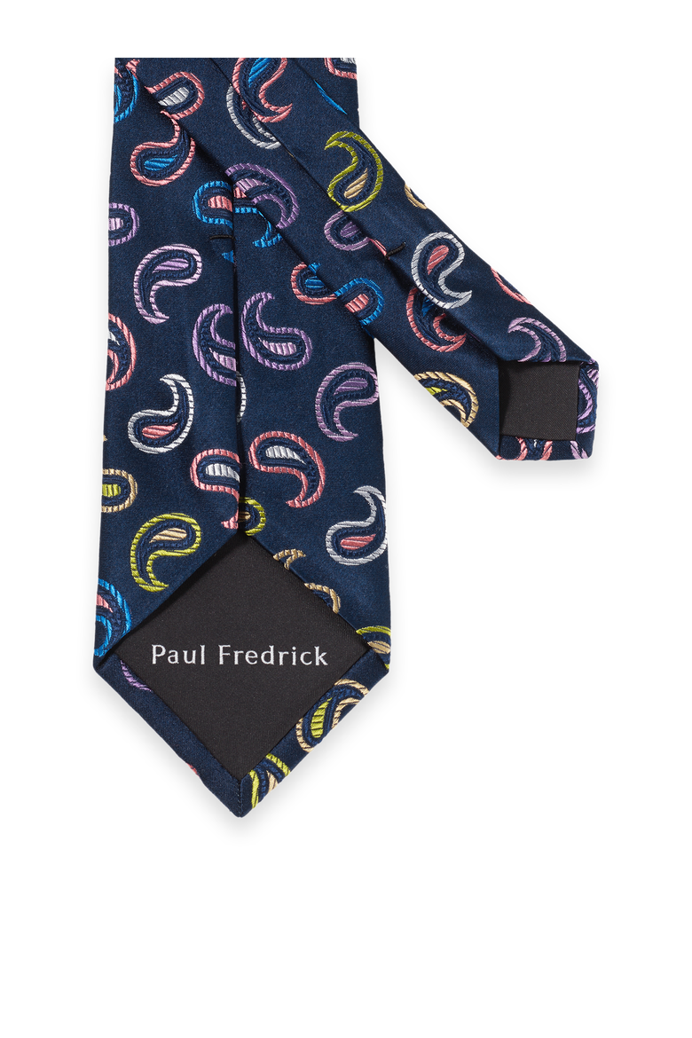 Patterned Woven Silk Tie, Alternate, color, Dark Navy Multi