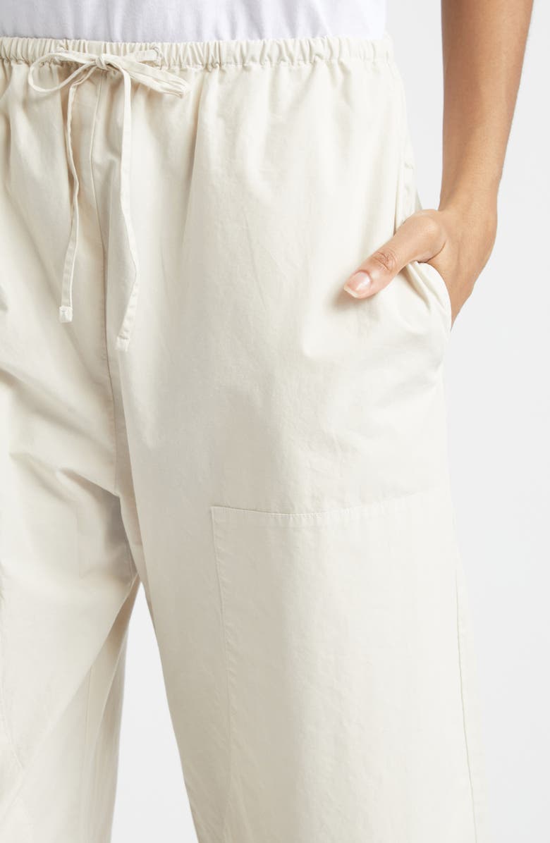 LESET Kyoto Cotton Drawstring Utility Crop Pants, Alternate, color, Chalk