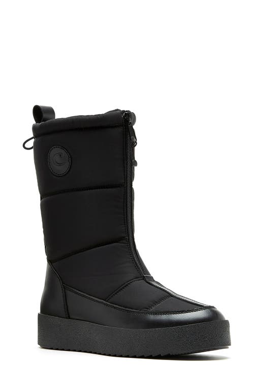 La Canadienne Eliza Waterproof Quilted Boot in Black Leather 