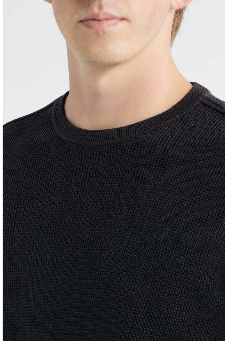 Stonewash Cotton Sweater, Alternate, color, BLACK