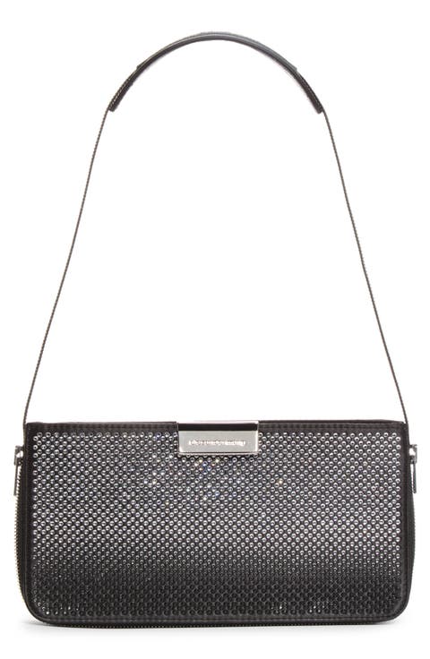 Siren Pochette Studded Satin Shoulder Bag