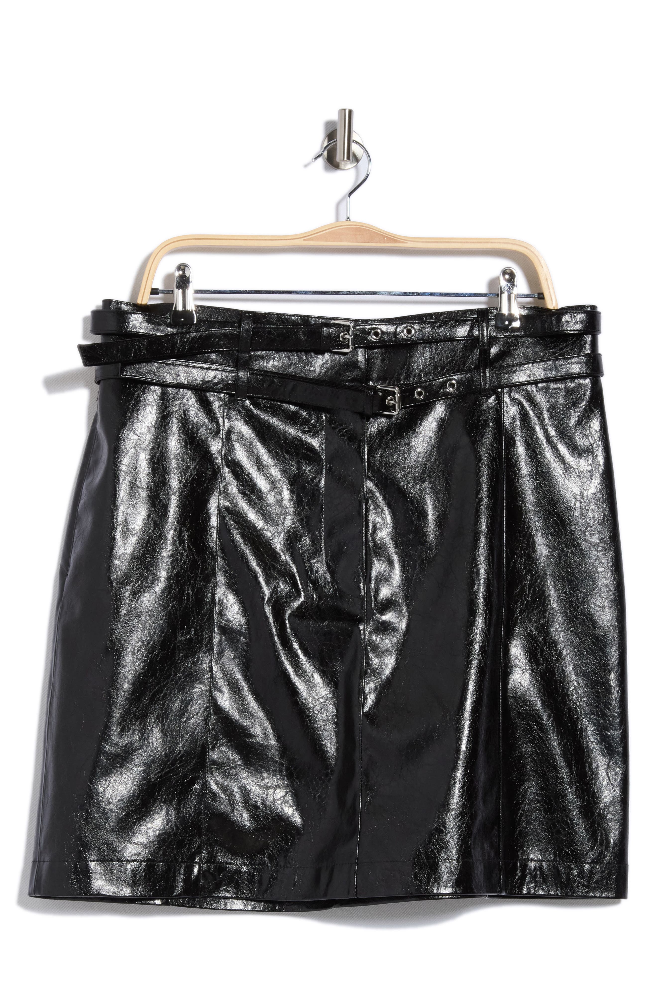 Vashy Faux Leather Skirt