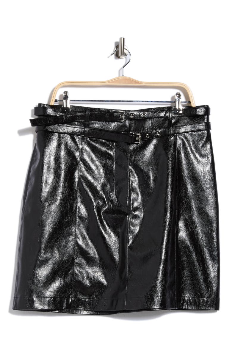 Vashy Faux Leather Skirt, Main, color, BLACK