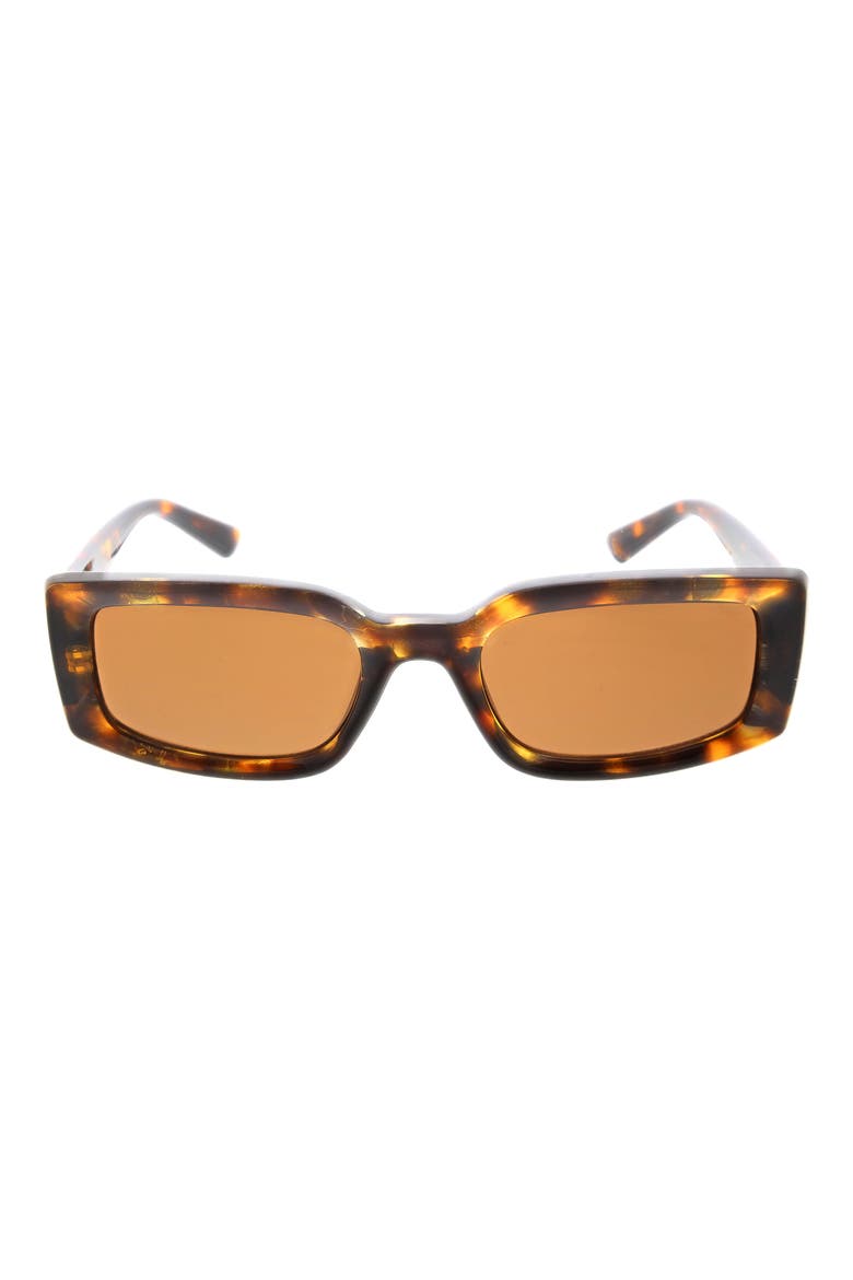 54mm Rectangular Sunglasses, Main, color, TORT