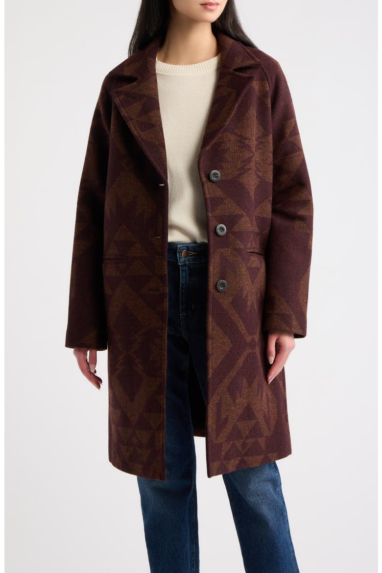 Jacquard Wool Overcoat, Main, color, ECHO BAY BROWN