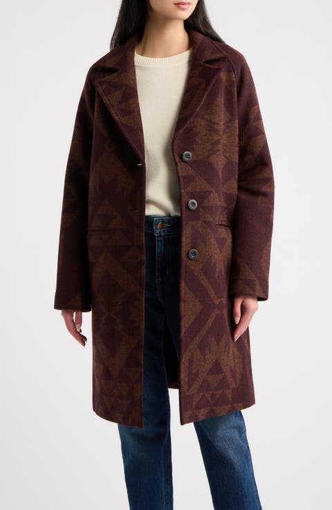 Jacquard Wool Overcoat