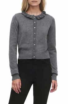 The Meet the Parents Ruffle Neck Wool Cardigan