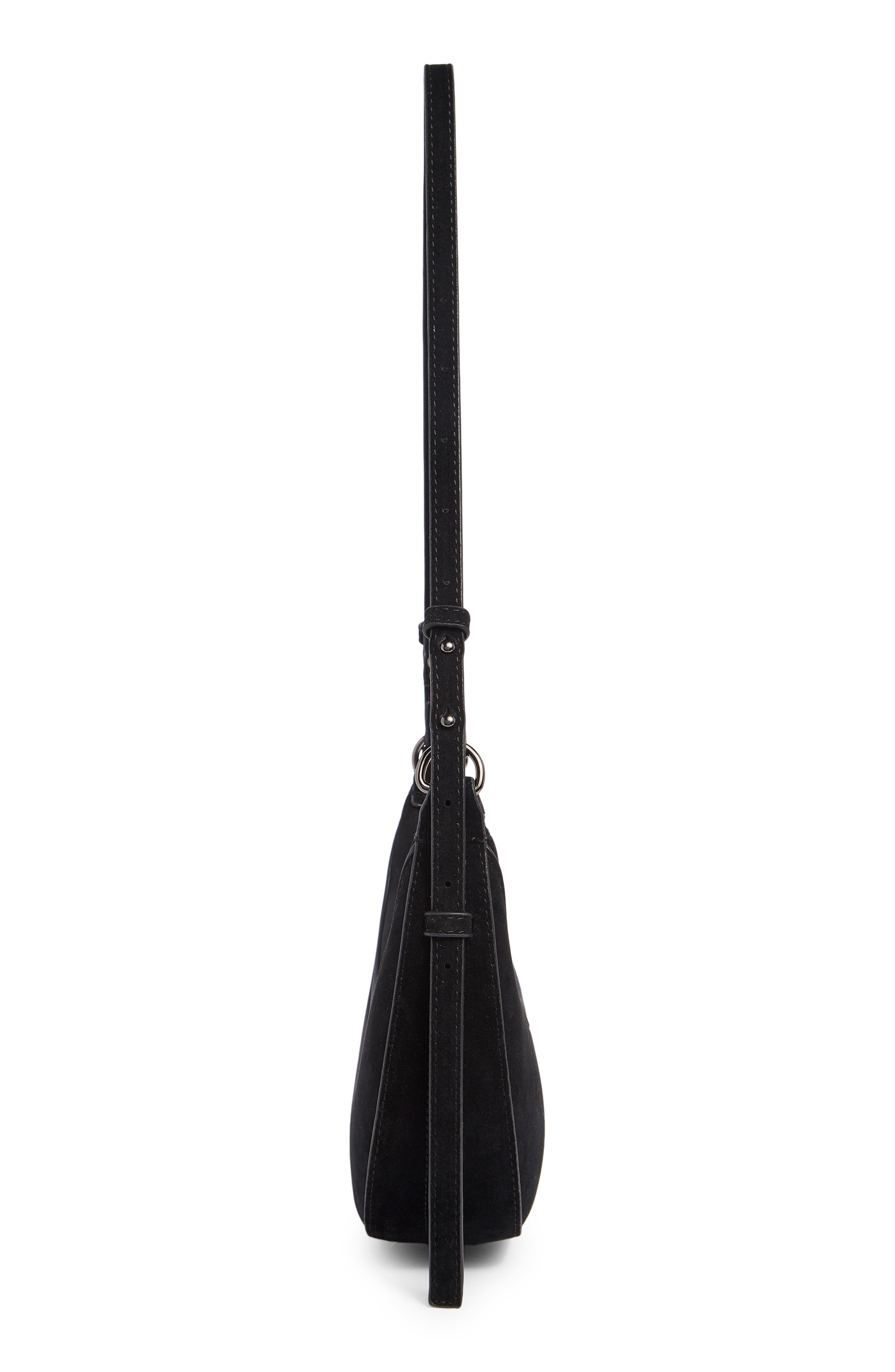 Convertible Crescent Shoulder Bag, Alternate, color, BLACK