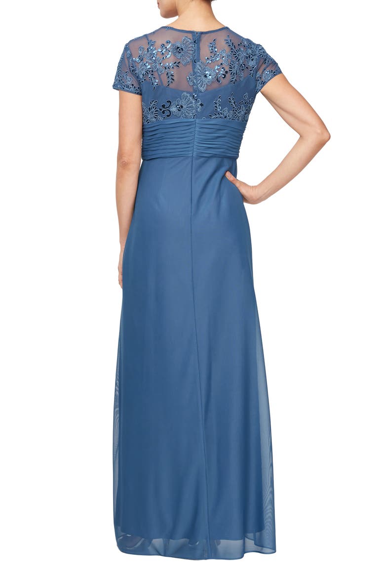 Sequin Lace Bodice Gown, Alternate, color, VINTAGE BLUE