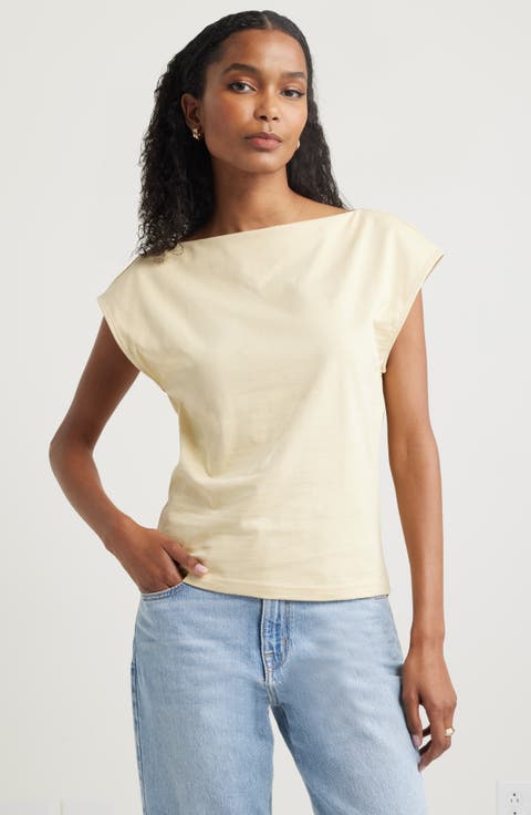 Pima Cotton Boat Neck T-Shirt
