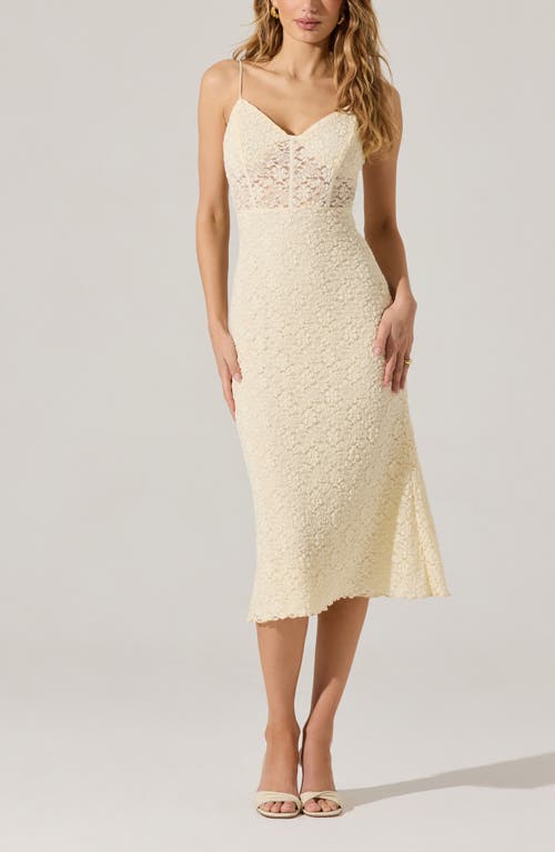 Astr The Label Floral Lace Knit Dress In Cream
