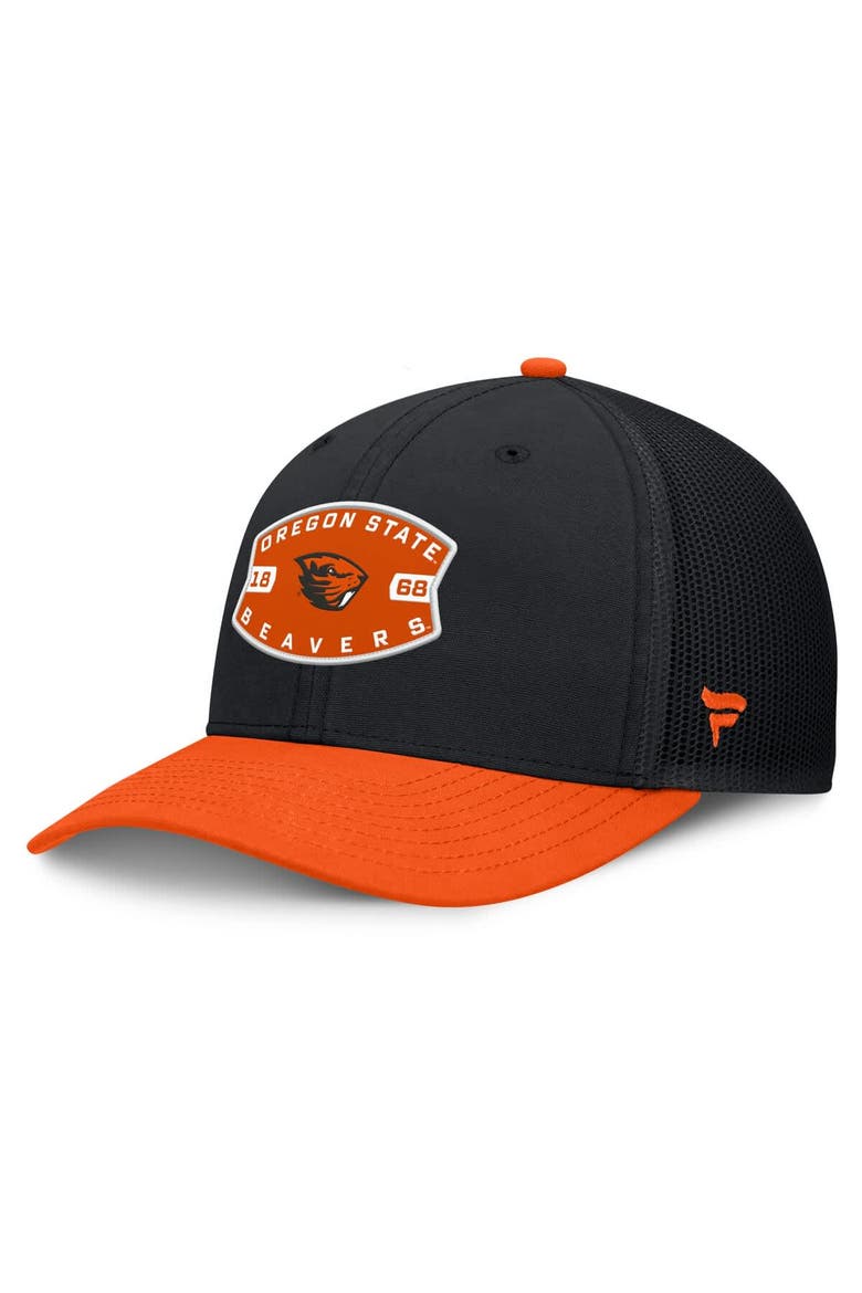 Men's Fanatics Black/Orange Oregon State Beavers Adapt Adjustable Trucker Hat, Main, color, Black
