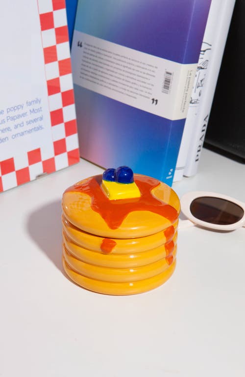 Doiy Good Morning Collection Pancake Ceramic Storage Box In Multi