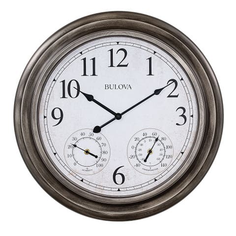 Block Island Indoor Outdoor Clock, Silver