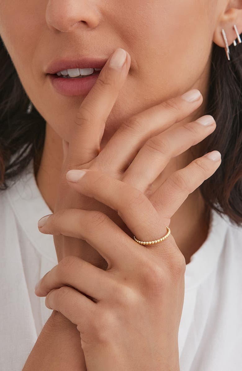 Zoe Lev Bead Band Ring, Alternate, color, Yellow Gold