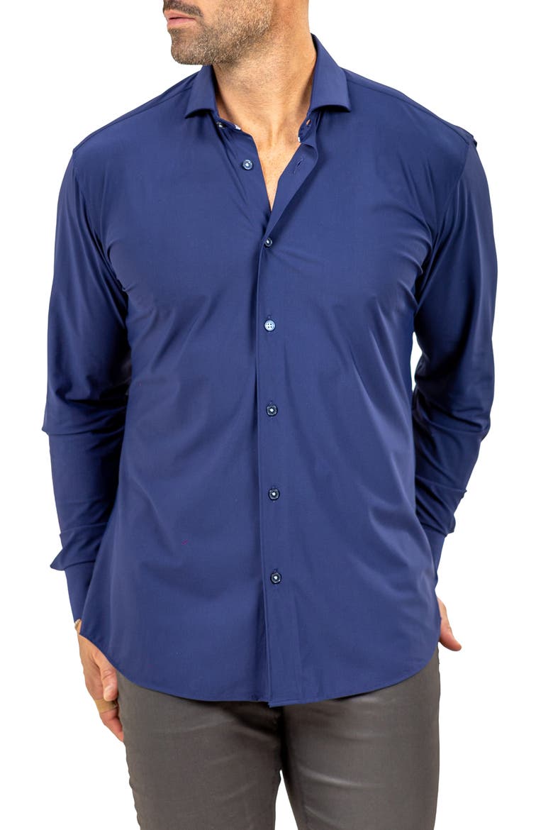 Eins Marthy Contemporary Fit Button-Up Shirt, Alternate, color, BLUE