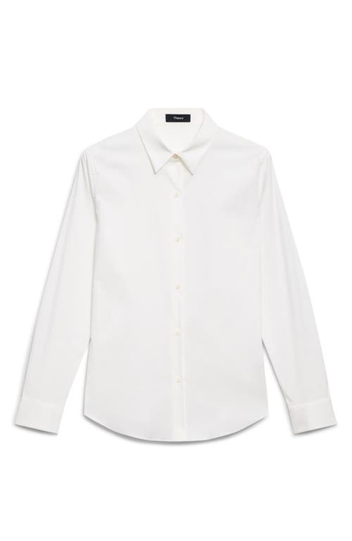 Theory Classic Fitted Button-up Shirt In Neutral