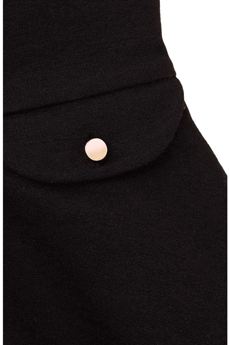 Girls' Fit and Flare Ponte Dress with Faux Fur, Toddler, Alternate, color, Black