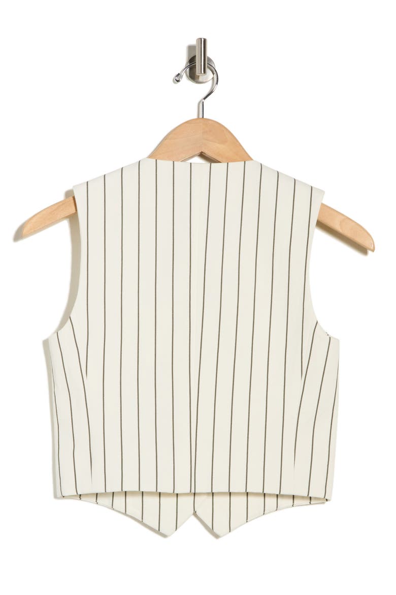 Kikis Pinstripe Vest, Alternate, color, IVORY / CHOCOLATE