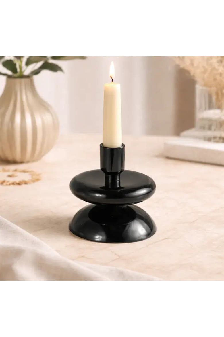 Aluminum Candle Holder, Alternate, color, Black