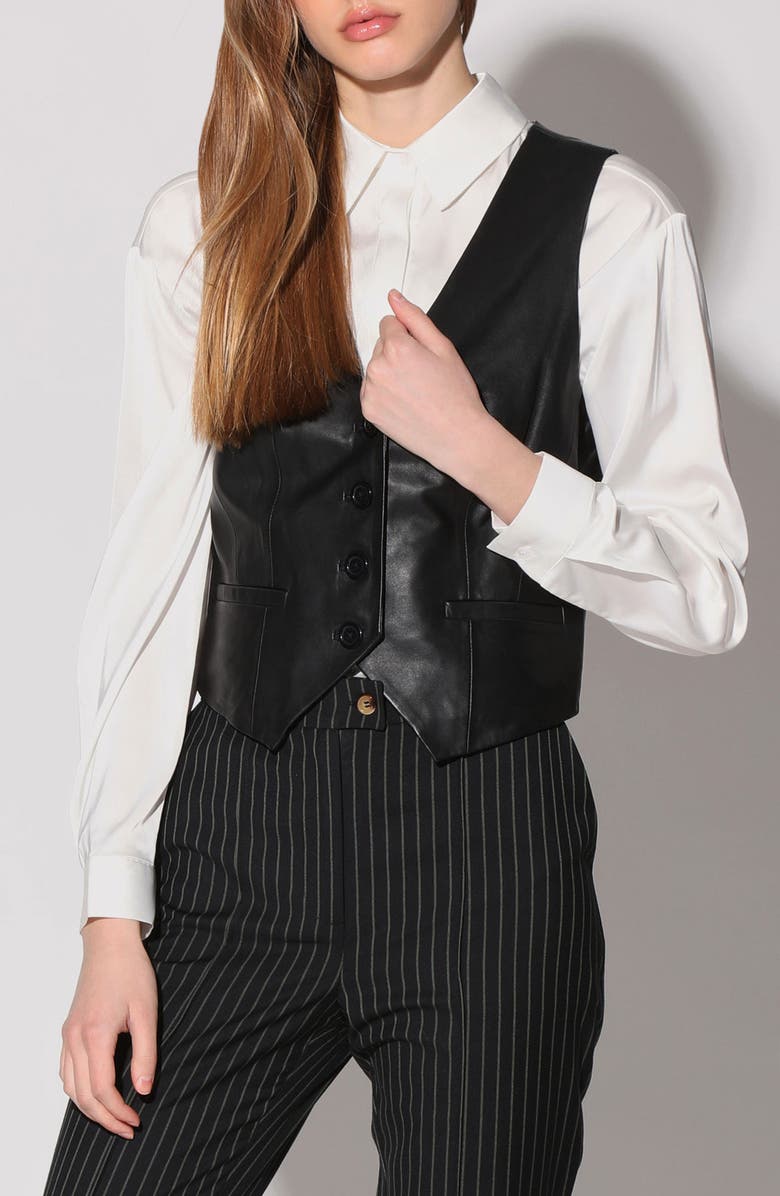Walter Baker Leslee Leather Vest, Main, color, 