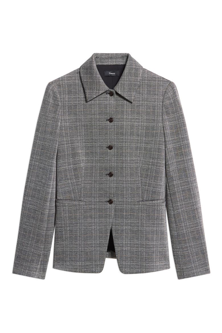 Cutaway Glen Plaid Blazer, Alternate, color, TAN MULTI