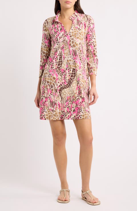 Annelie Ruffle Neck Cotton Dress