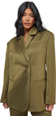 Warehouse Premium Satin Oversized Blazer