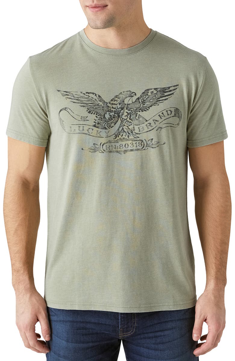 Lucky Brand Eagle Stamp Graphic Tee, Main, color, 