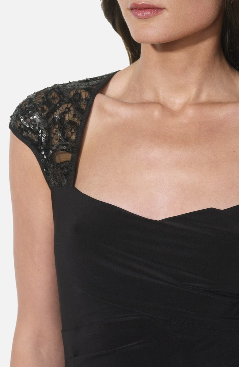 Lauren Ralph Lauren Sequin Lace Sleeve Jersey Gown, Alternate, color,